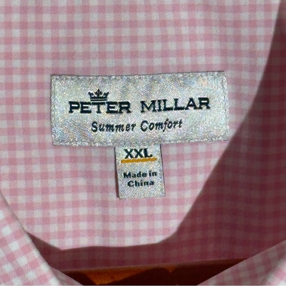 Peter Millar Summer Comfort Shirt Button Up Performance Pink Gingham Siz… - Picture 3 of 14